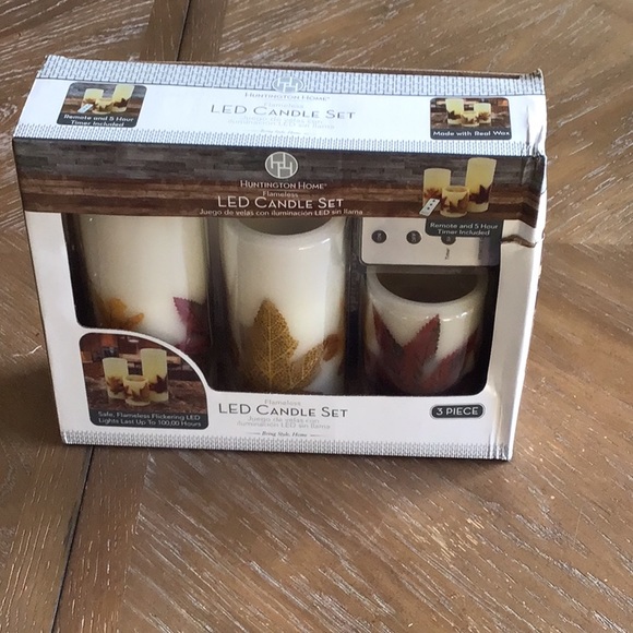 Huntington Home Flameless LED Candle Set, šAutumn Theme - Picture 4 of 5